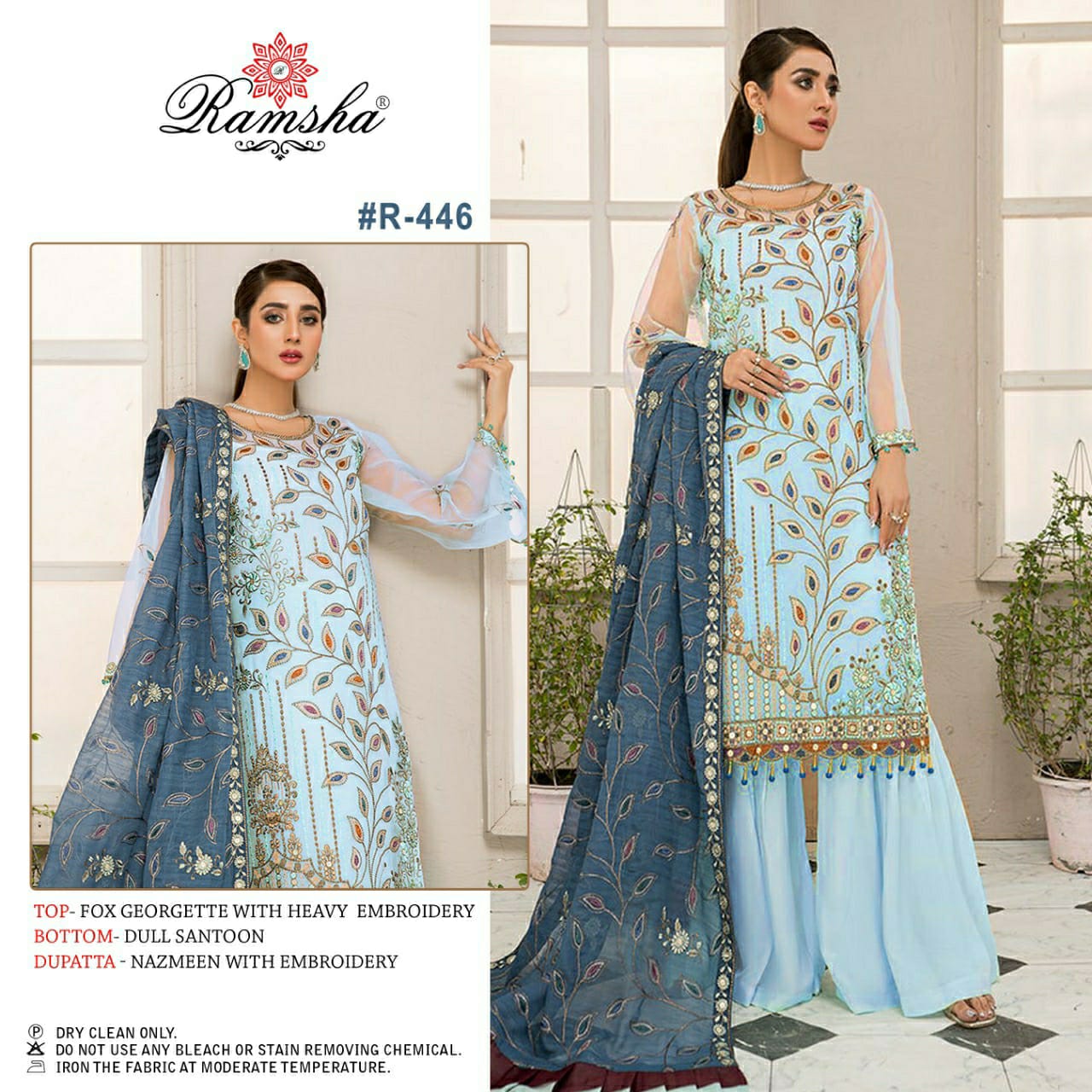 ramsha ramsha r 446 nx georgette astonishing look salwar suit single