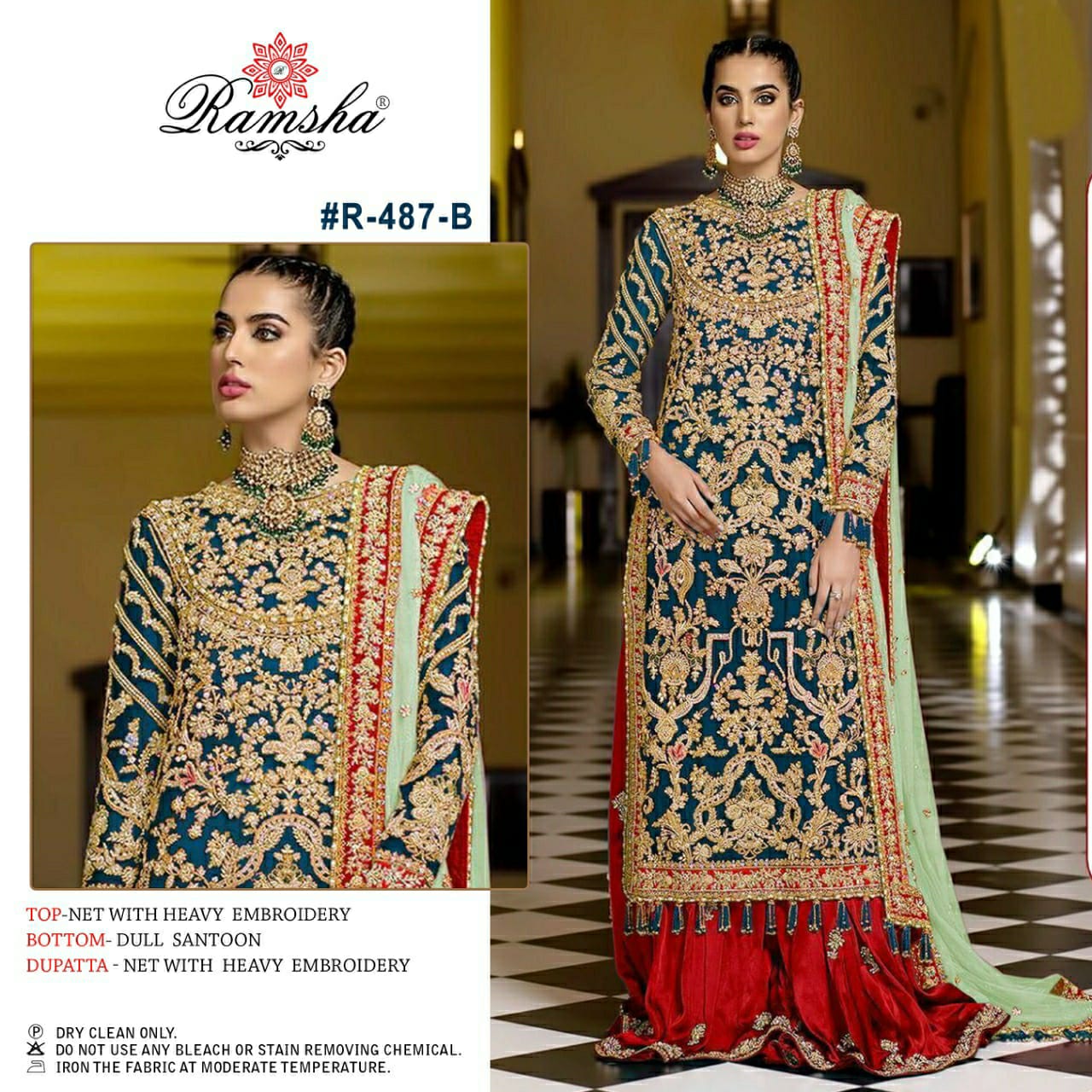 Ramsha Ramsha R-487 B Salwar Kameez Net Singles