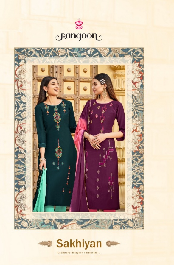 rangoon sakhiyan cotton authentic fabric top bottom with dupatta catalog