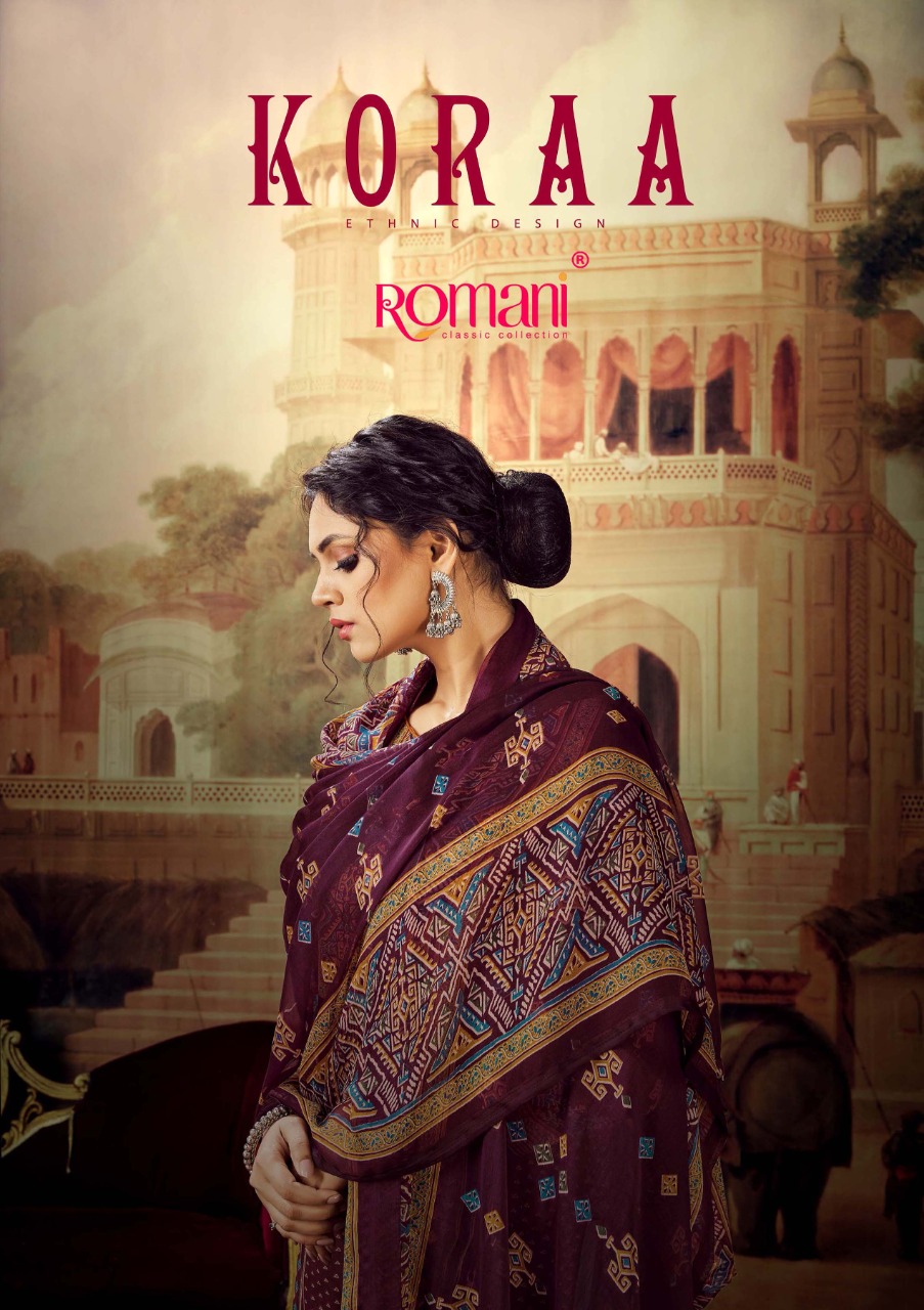 romani koraa cambric cotton exclusive print salwar suit catalog