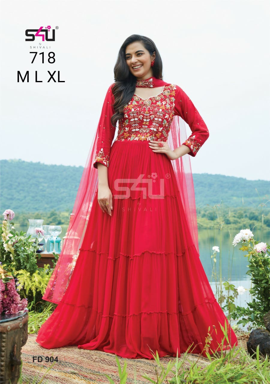 s4u s4u 718 fancy festive look indo western size set