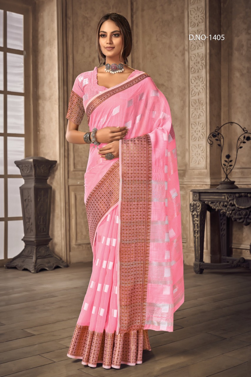 sangam print aafreen linen  attractive look saree catalog