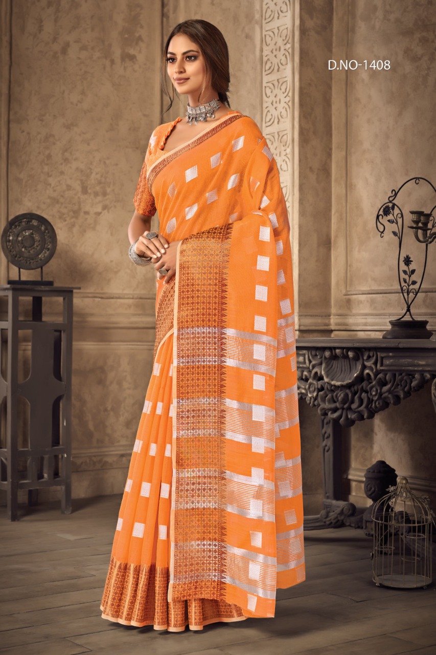 sangam print aafreen linen  attractive look saree catalog