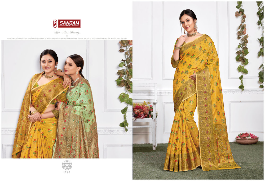 sangam print chitrakoot cotton attractive saree catalog