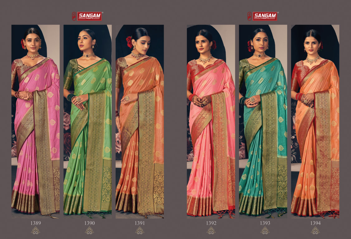 sangam print kasab jari silk silk elegant look saree catalog