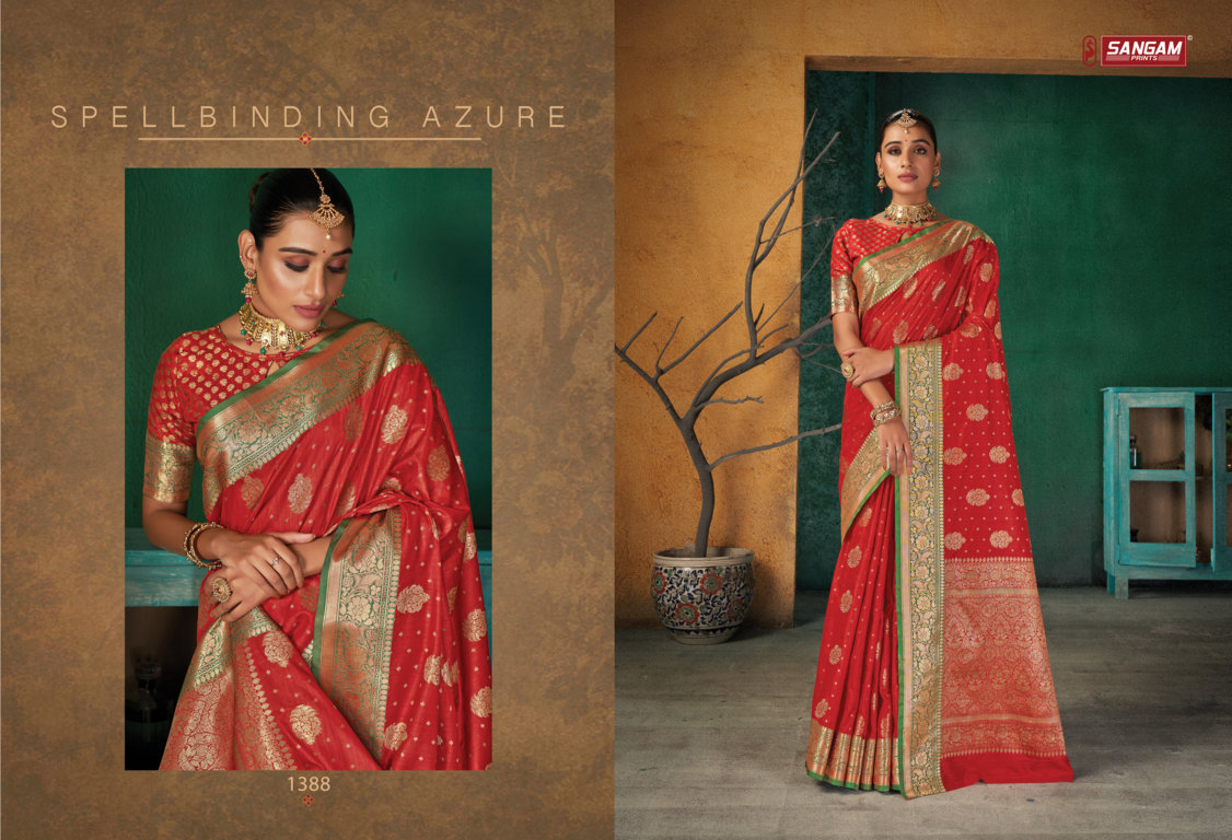 sangam print mukta silk silk elegant look saree catalog