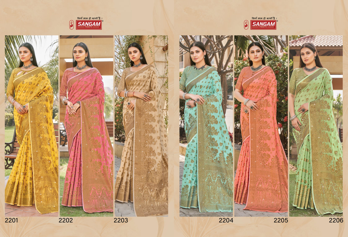 sangam print rajori cotton attractive look saree catalog