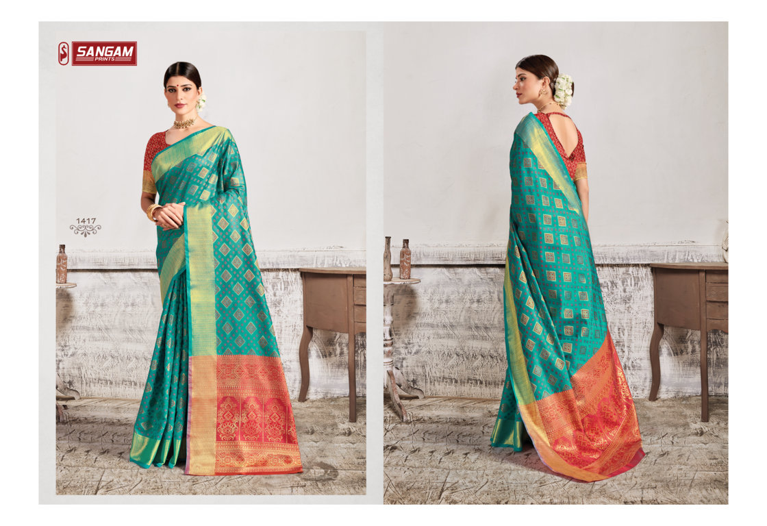 sangam print royal silk patola silk elegant look saree catalog