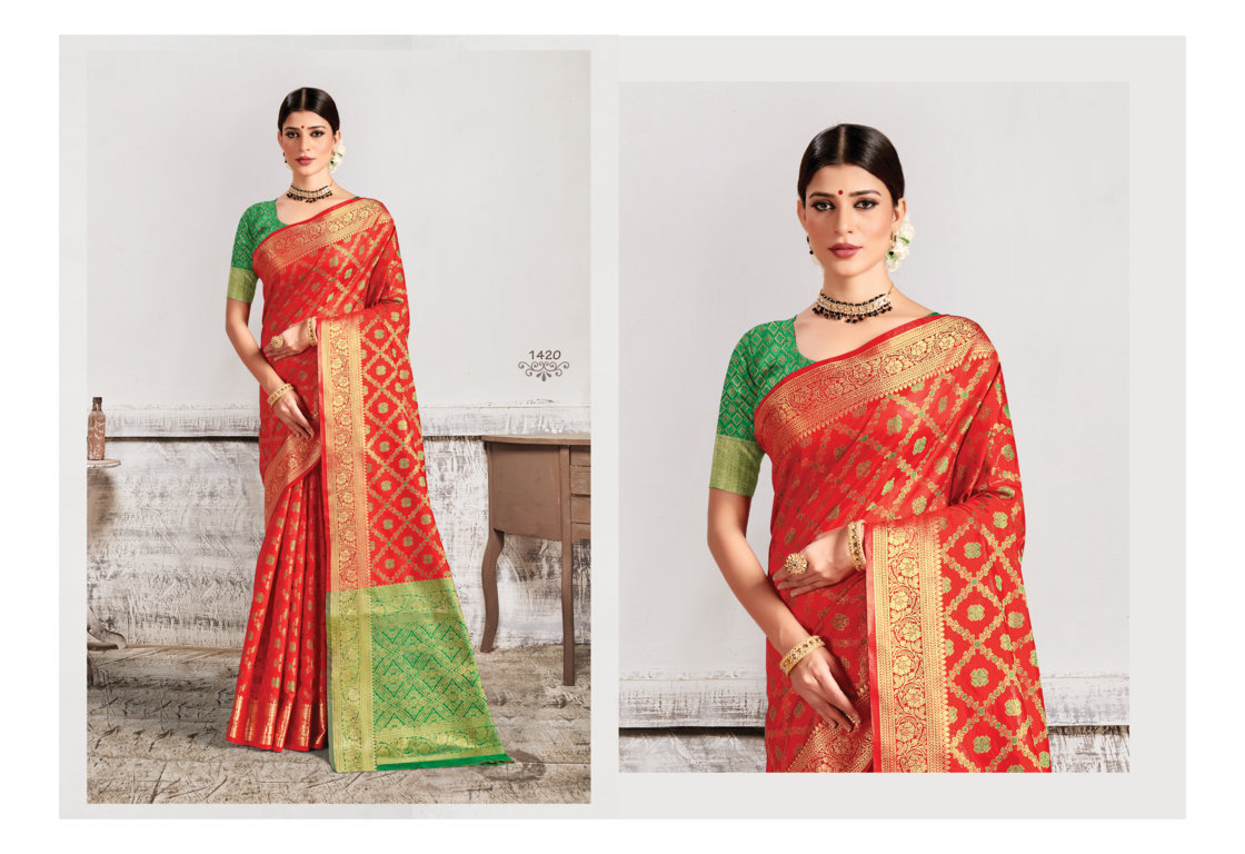 sangam print royal silk patola silk elegant look saree catalog