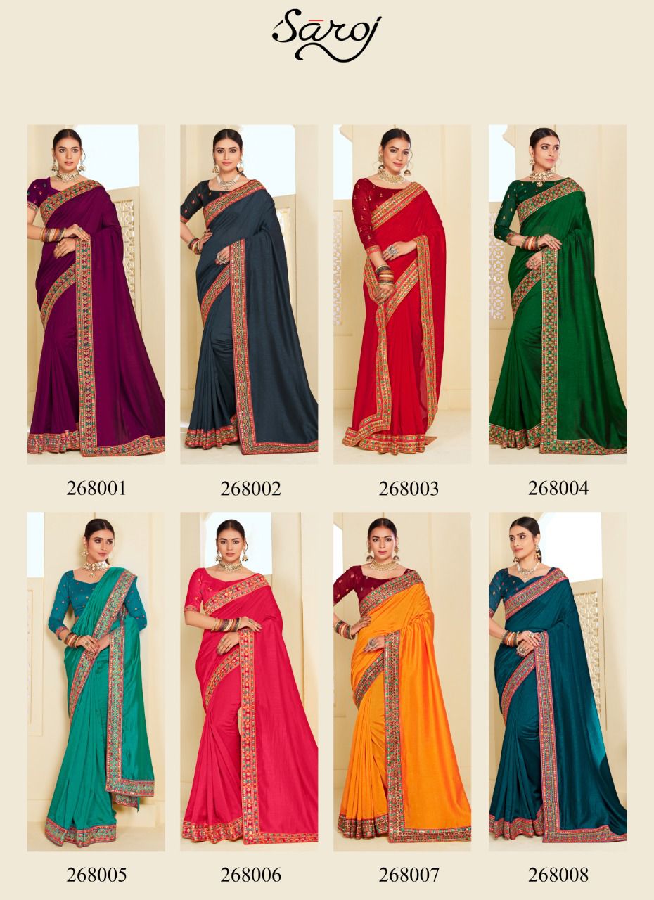 saroj saree chhaya soft vichitra silk gorgeous look saree catalog