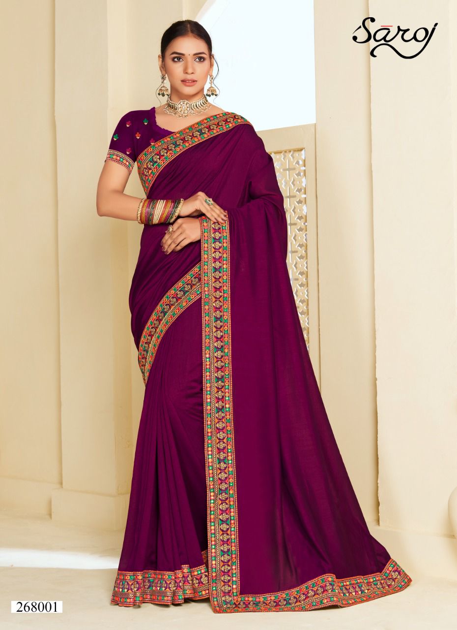 saroj saree chhaya soft vichitra silk gorgeous look saree catalog