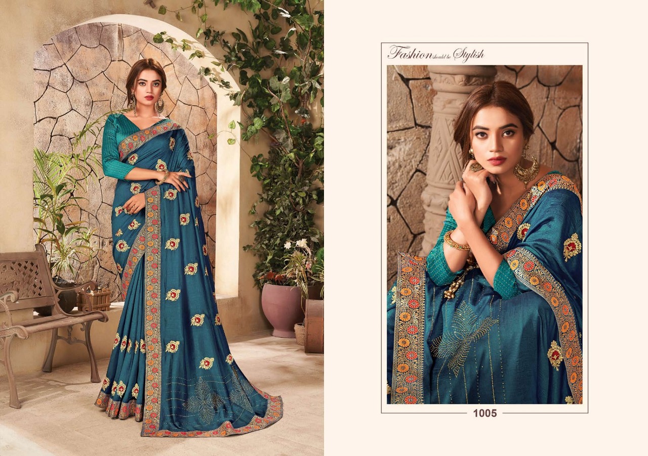 saroj saree riwaaz vichitra silk attractive look saree catalog