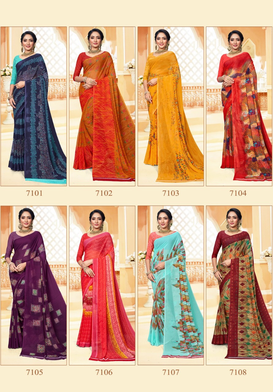 saroj saree spring georgette vol 2 Georgette ecclusive print saree catalog