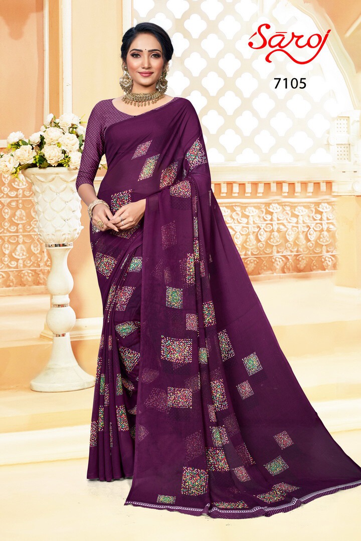 saroj saree spring georgette vol 2 Georgette ecclusive print saree catalog