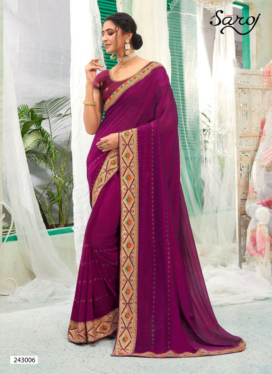 saroj saree surili silk gorgeous look saree catalog