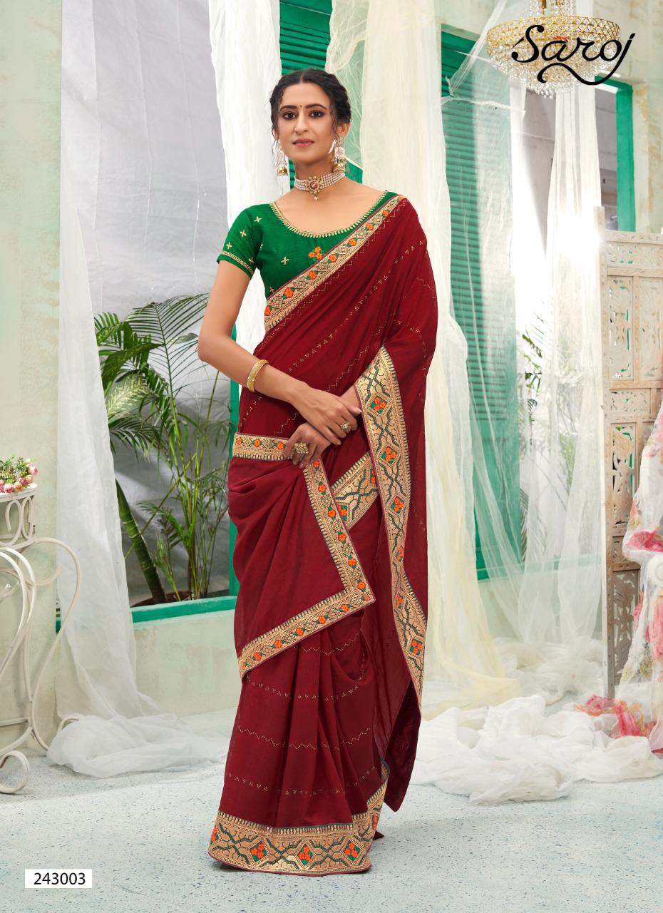 saroj saree surili silk gorgeous look saree catalog