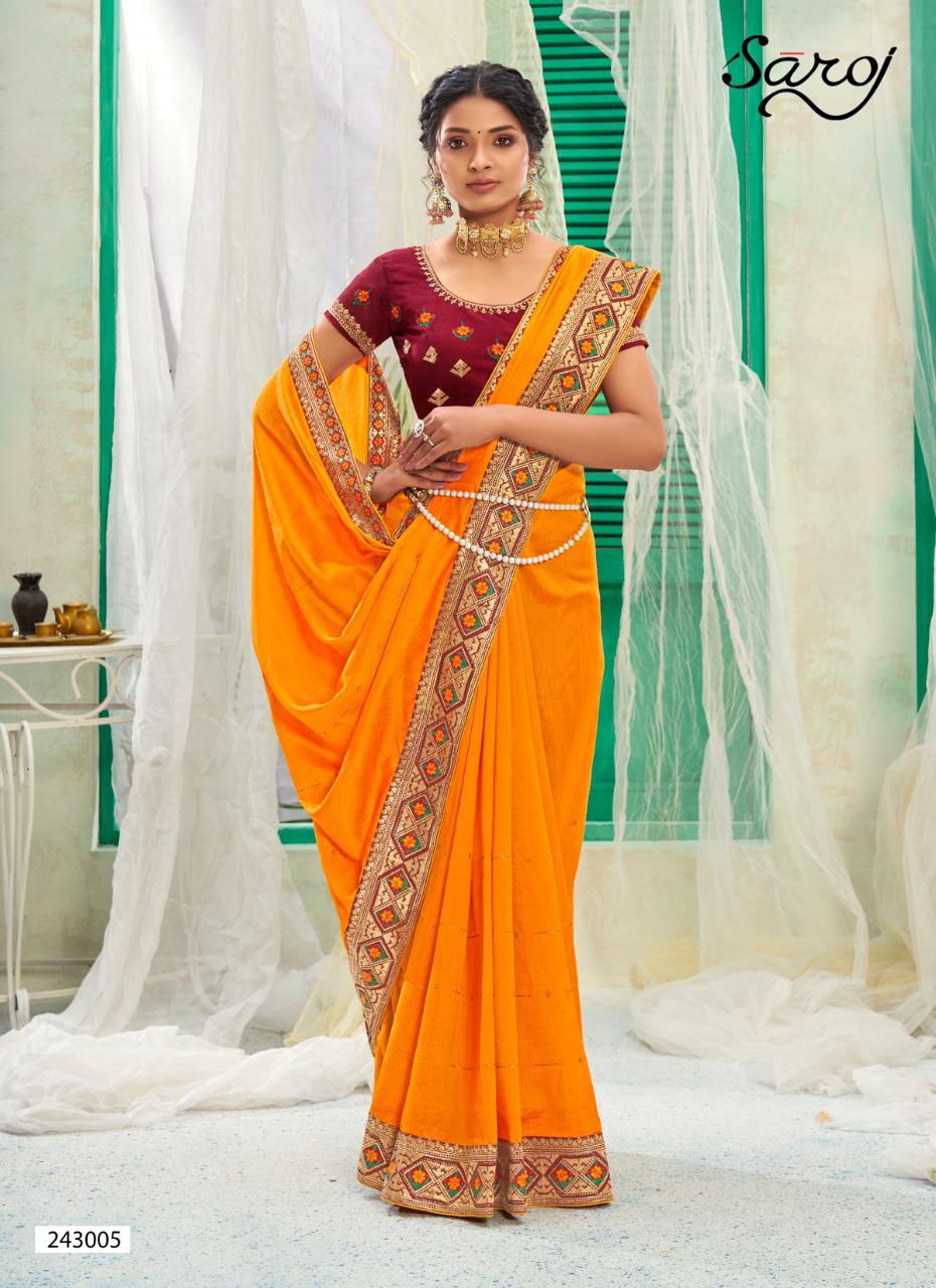 saroj saree surili silk gorgeous look saree catalog