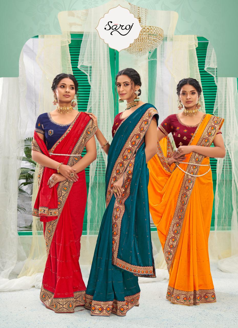 saroj saree surili silk gorgeous look saree catalog