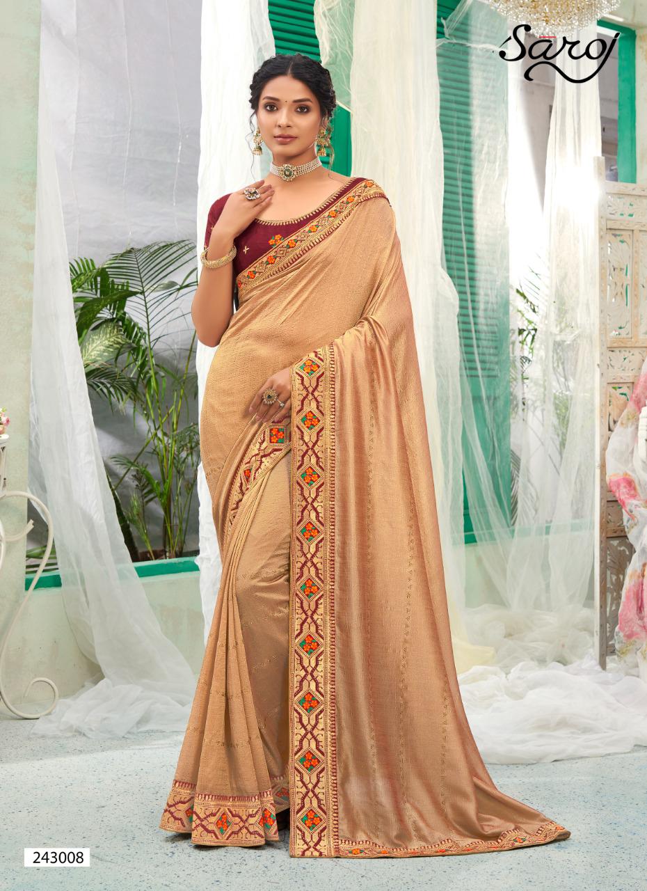 saroj saree surili silk gorgeous look saree catalog