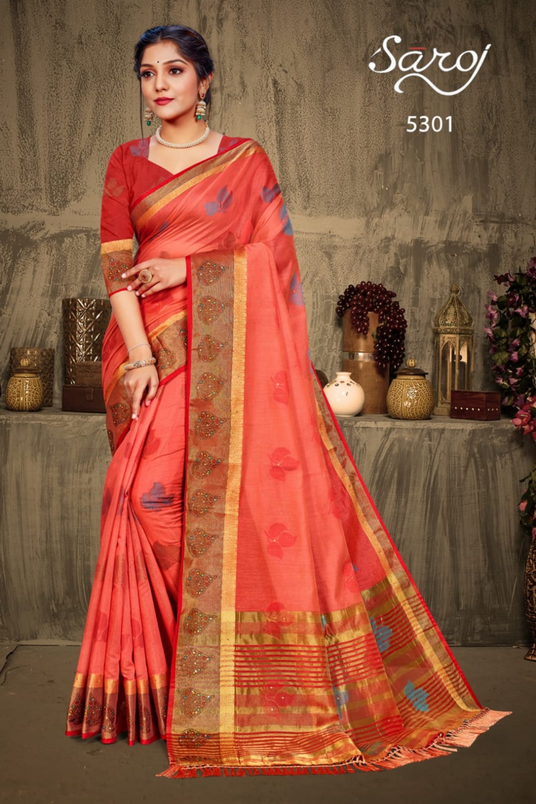 saroj saree varkalaam vol 1 cotton silk gorgeous look saree catalog