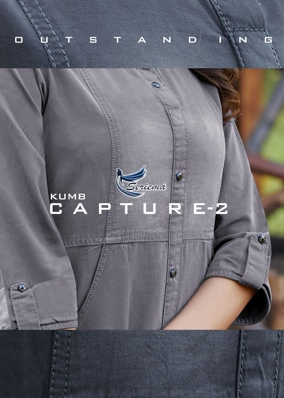 seriema kumb capture vol 2 cotton denim stylish look funky look kurti catalog