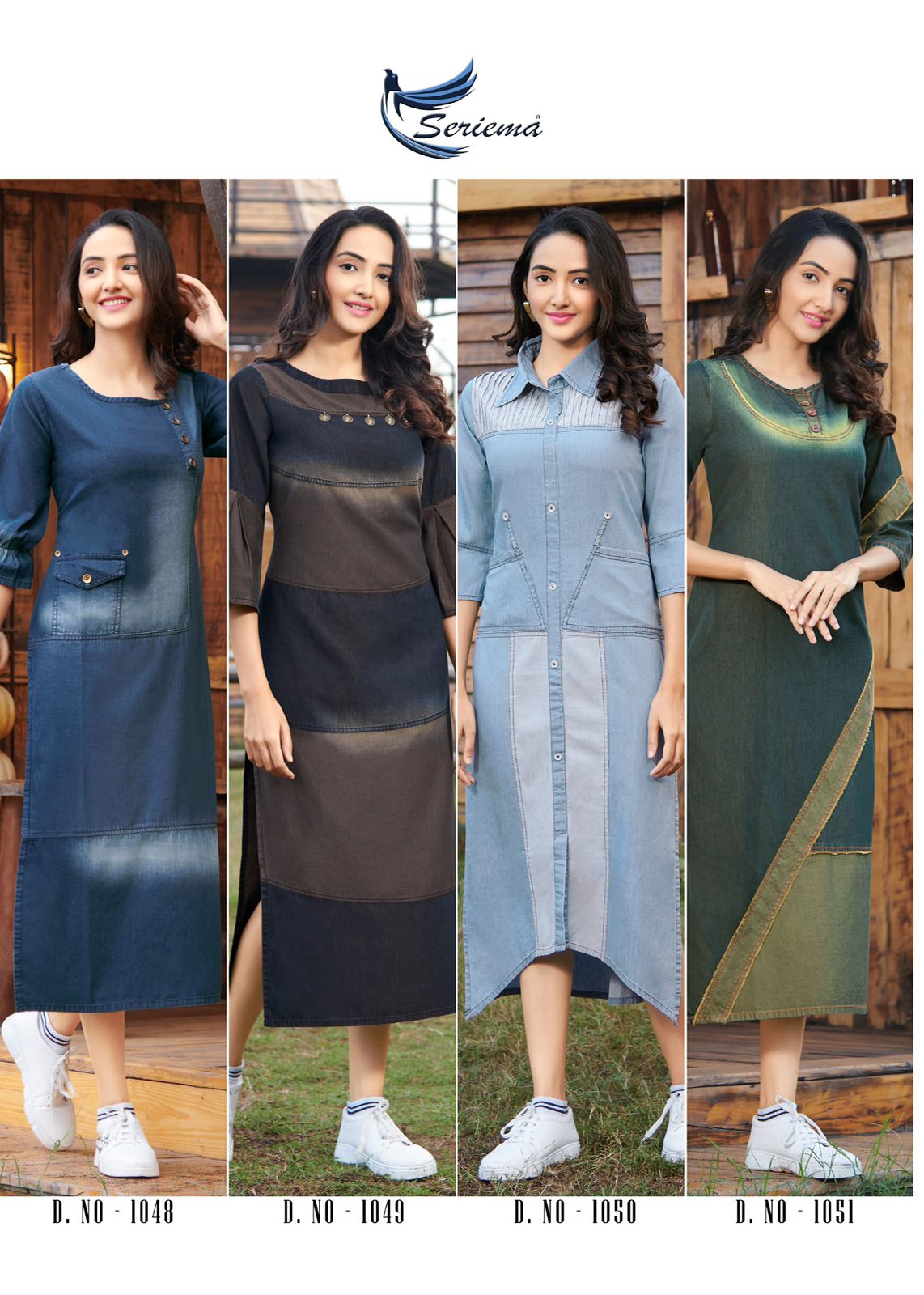 seriema kumb capture vol 2 cotton denim stylish look funky look kurti catalog