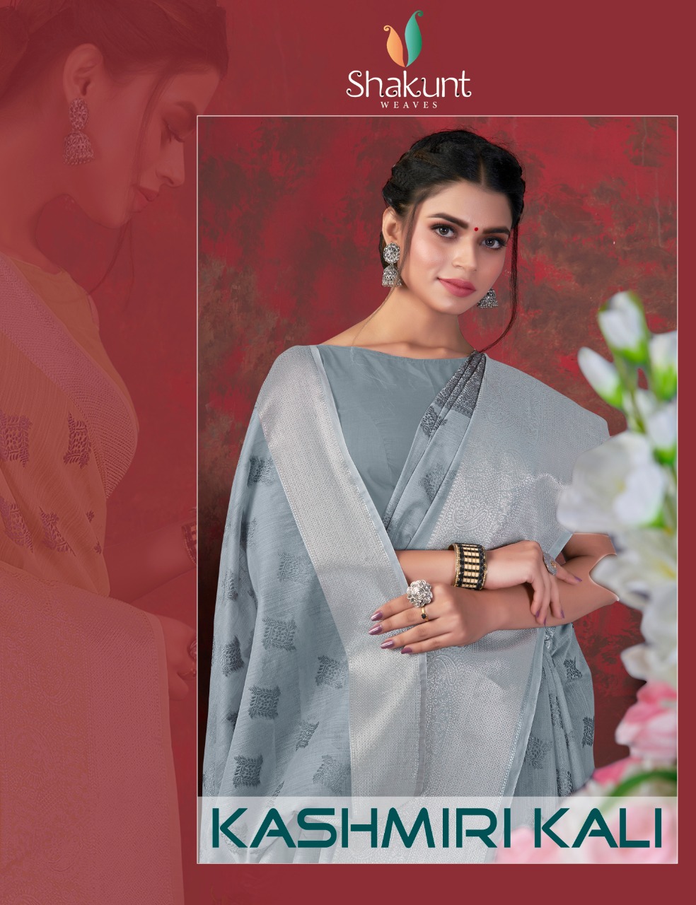 shakunt weaves kashmiri kali linen atonishing saree catalog