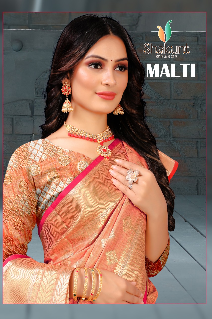 shakunt weaves malti silk regal look saree catalog