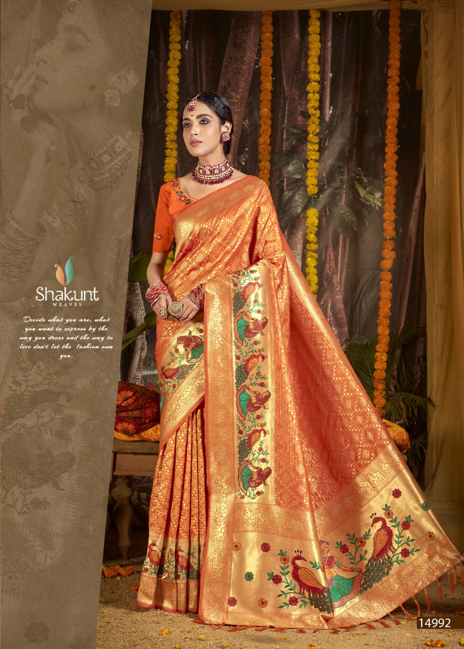 shakunt weaves nandkumari silk decent look saree catalog