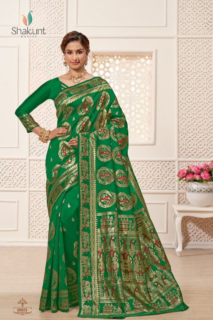 shakunt weaves sarvmangal silk graceful look saree catalog