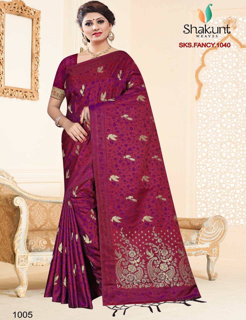 shakunt weaves sks fancy 1040 silk attractive look saree catalog