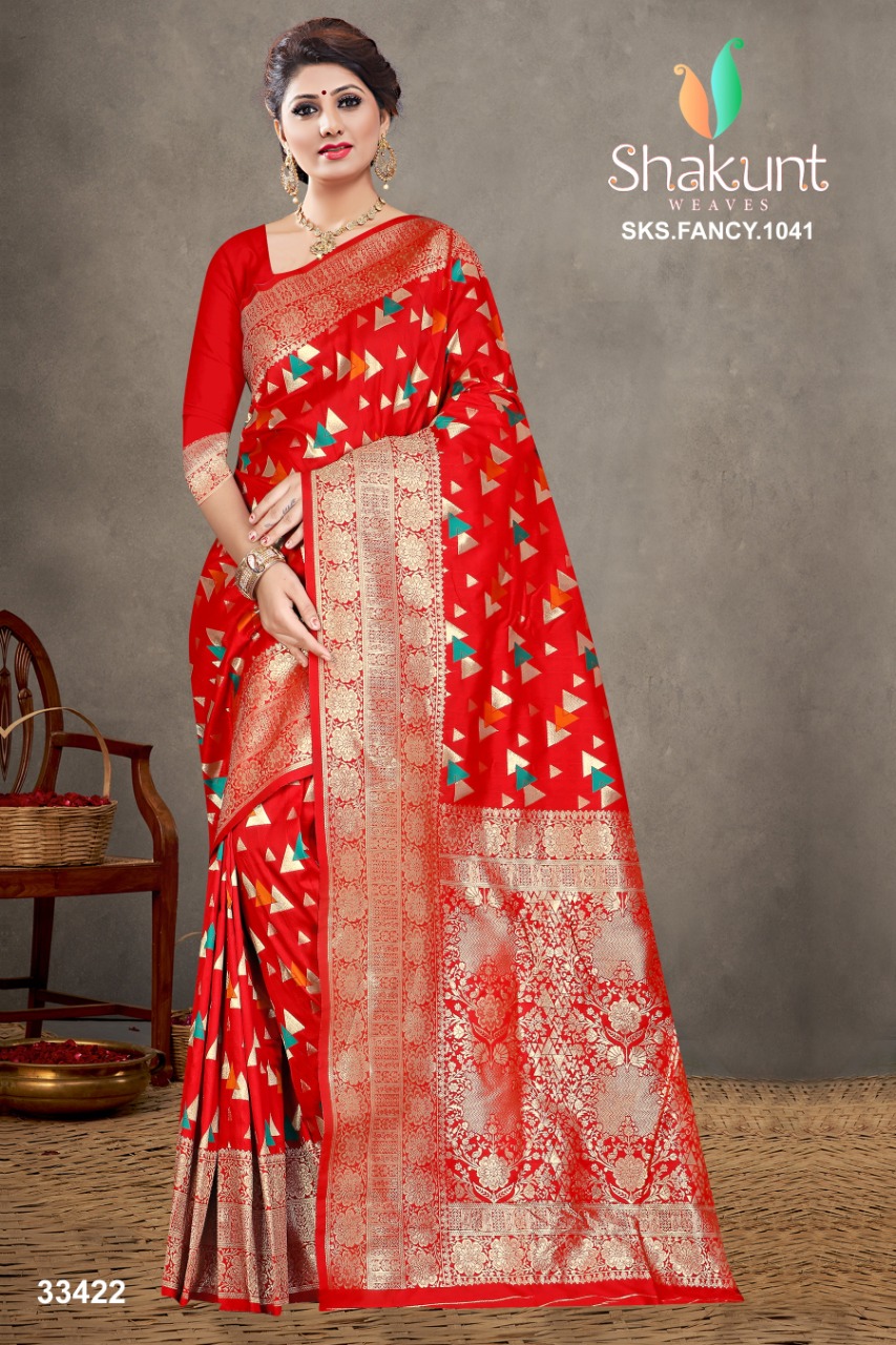 shakunt weaves sks fancy 1041 silk elegant saree catalog