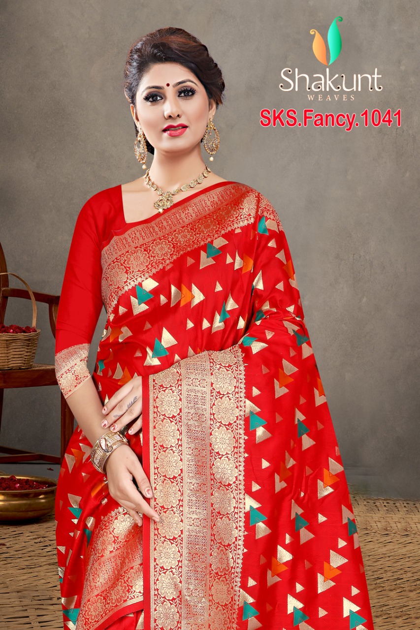 shakunt weaves sks fancy 1041 silk elegant saree catalog