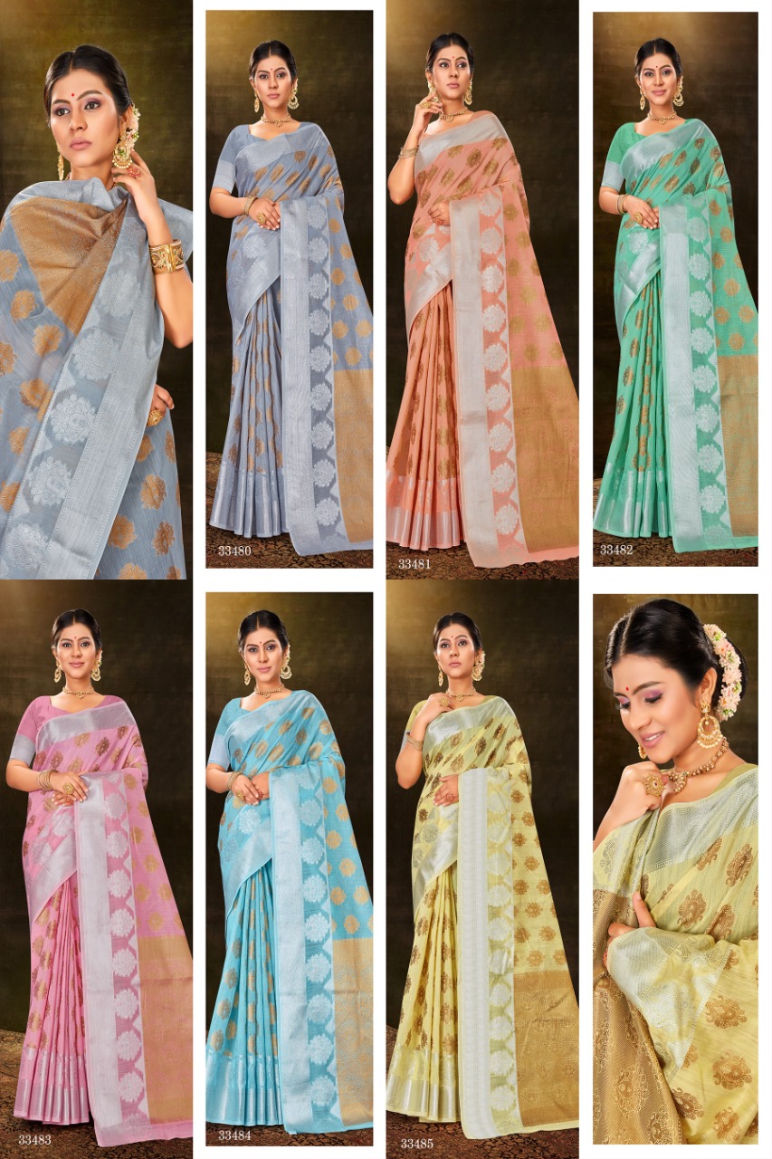 shakunt weaves sks linen 3023 elegant saree catalog