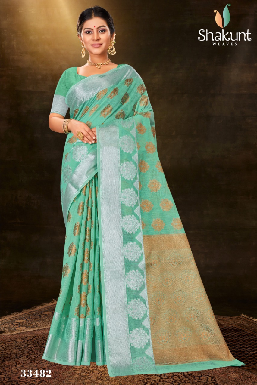 shakunt weaves sks linen 3023 elegant saree catalog