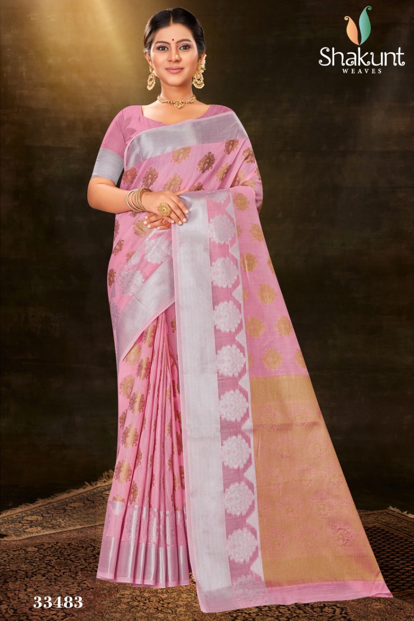 shakunt weaves sks linen 3023 elegant saree catalog