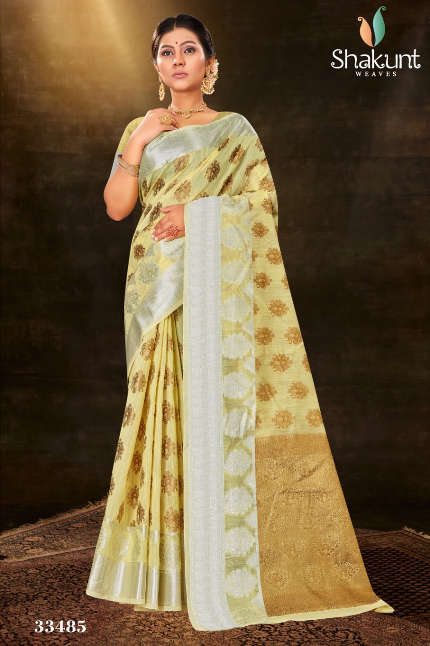 shakunt weaves sks linen 3023 elegant saree catalog