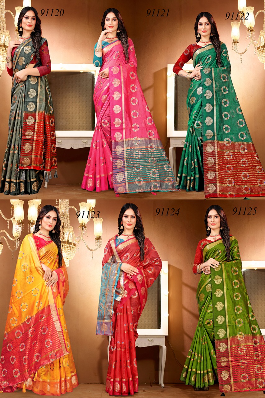 shakunt weaves sks org 571 organza decent look saree catalog