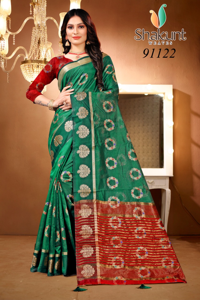 shakunt weaves sks org 571 organza decent look saree catalog