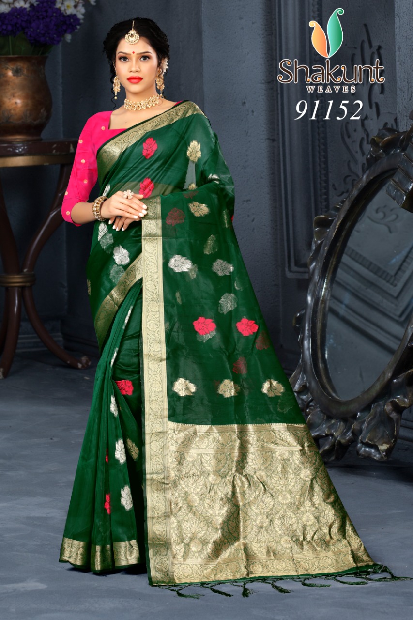 shakunt weaves sks org 576 organza regal look saree catalog