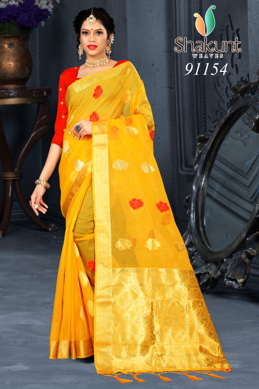 shakunt weaves sks org 576 organza regal look saree catalog