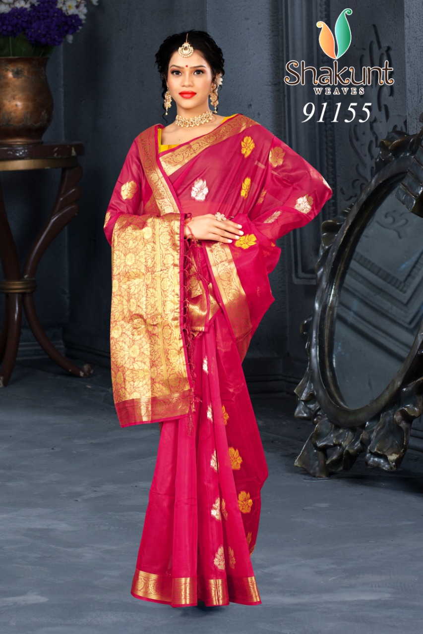 shakunt weaves sks org 576 organza regal look saree catalog