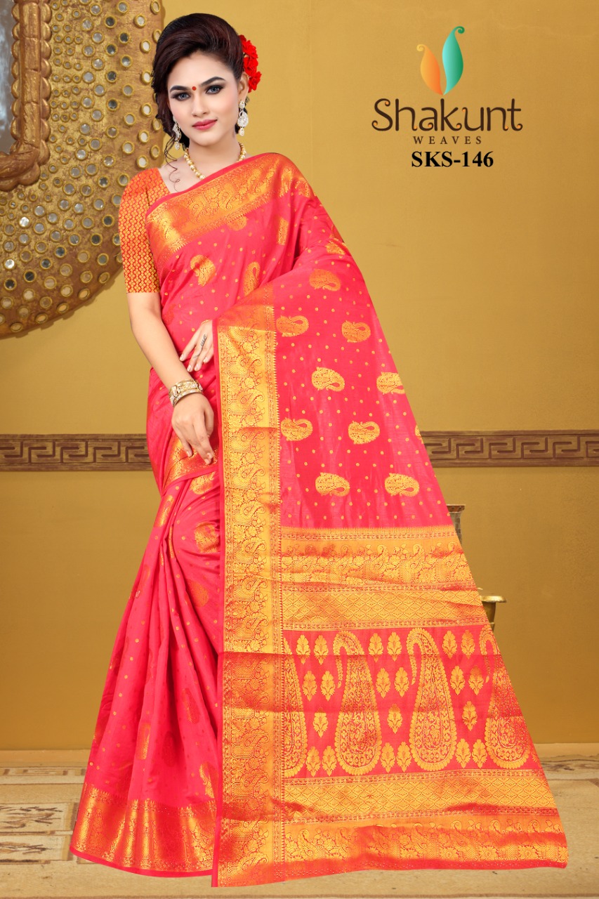 shakunt weaves sks pure 2113 silk attractive look saree catalog