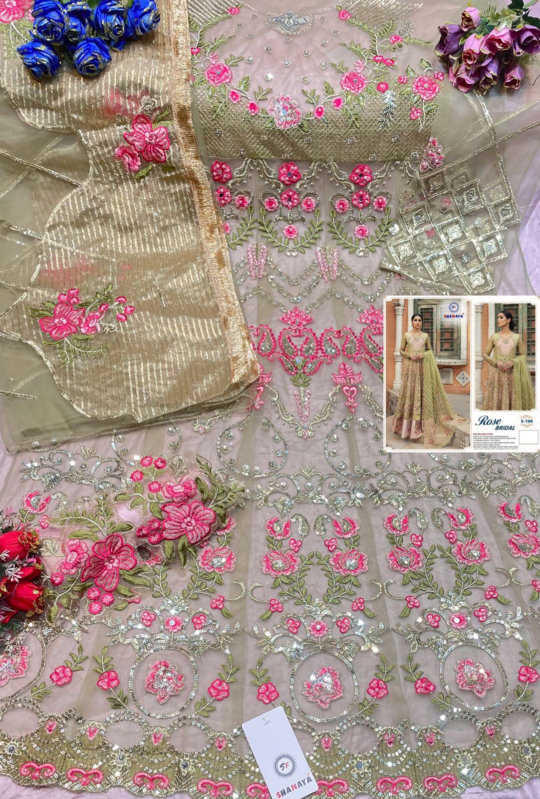 shanaya rose bridel s 100 heavy butterfly net catchy look salwar suit single