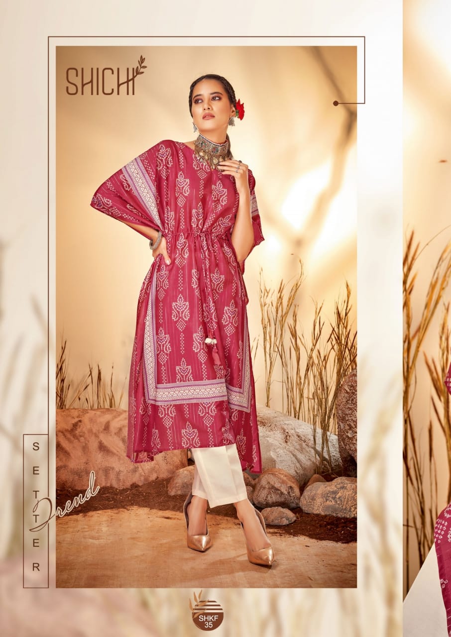 shichi kaya muslin viscose new and modern kaftan style top bottom catalog