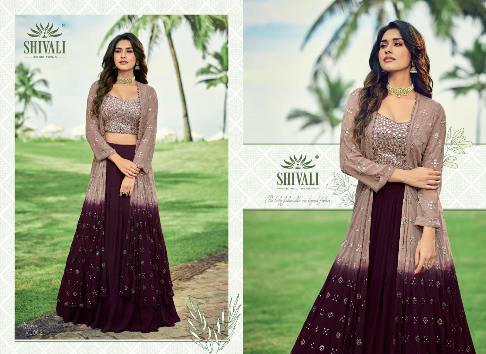 shivali alisha fancy innovative look indo western catalog