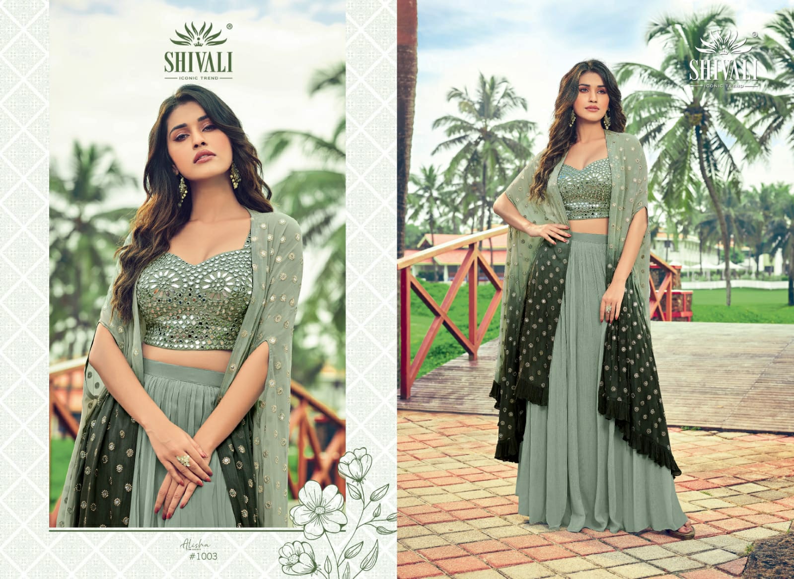 shivali alisha fancy innovative look indo western catalog