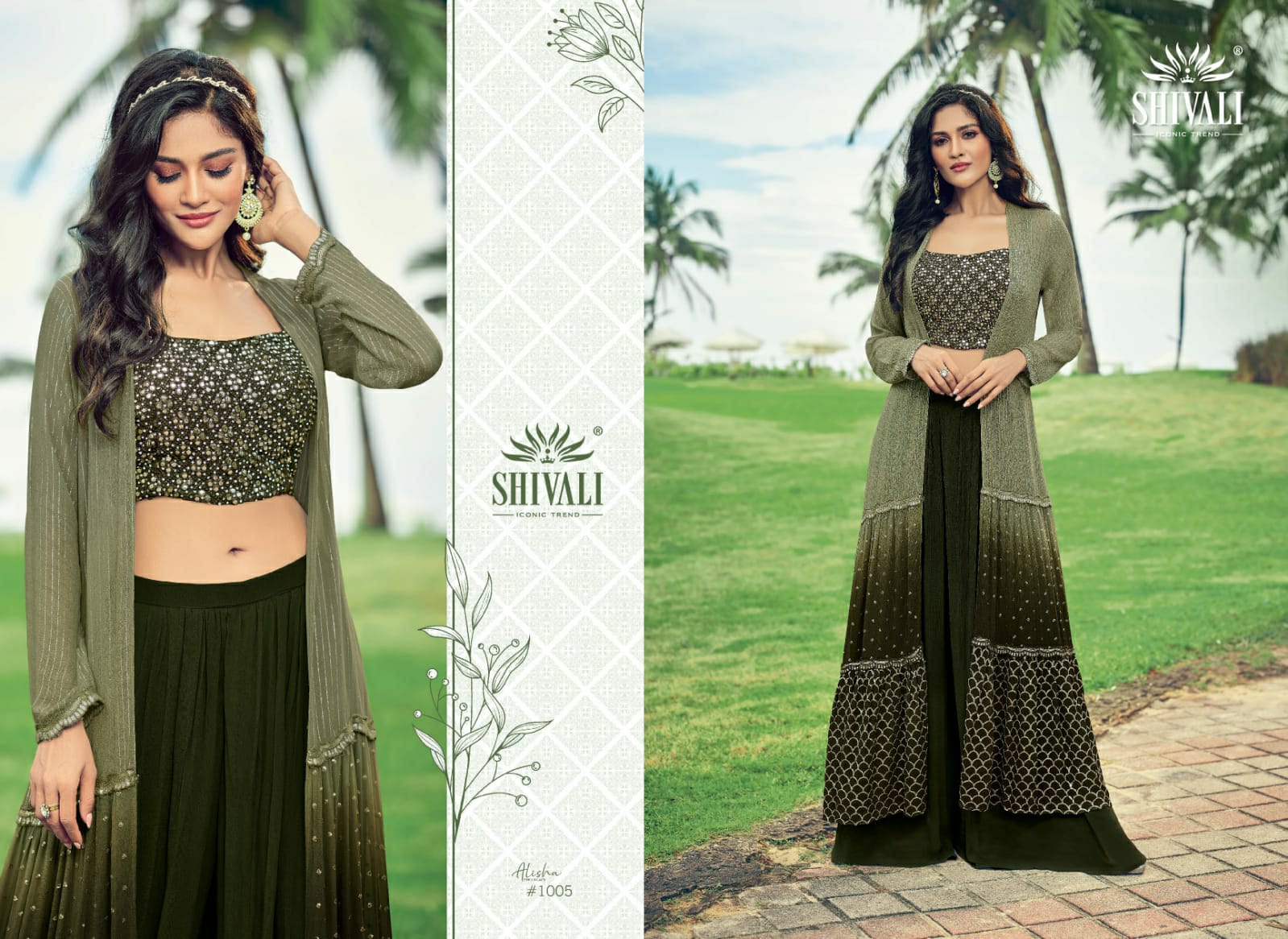 shivali alisha fancy innovative look indo western catalog