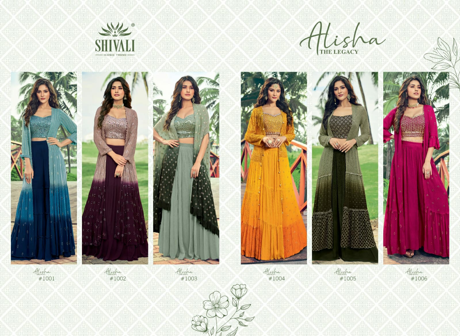 shivali alisha fancy innovative look indo western catalog