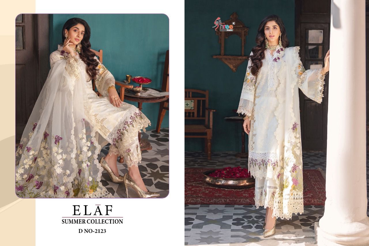 shree fab elaf summer collection cotton regal look salwar suit catalog